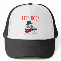 Let's Rock Snowman Trucker Hat