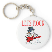 Let's Rock Snowman Key Chains