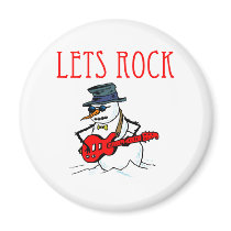 Let's Rock Snowman Magnet