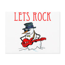 Let's Rock Snowman Post Cards