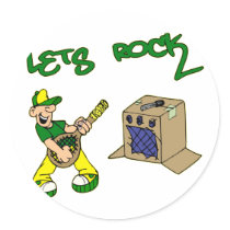 Lets Rock Round Sticker