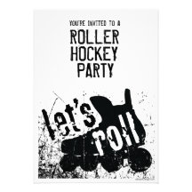 Let's Roll hockey party Invitation