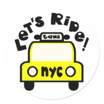 Let'sRide! With NYC Retro Taxi Cab Sticker