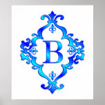 Letter B Blue posters