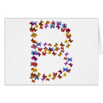 Letter B of colourful butterfly graphics