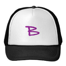 letter B purple Hats