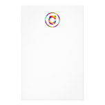 Letter C Rainbow Stationery Design