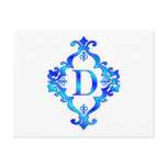 Letter D Blue postcards