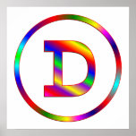 Letter D Rainbow posters