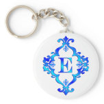 Letter E Blue keychains