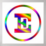 Letter E Rainbow posters