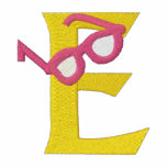 Letter E Sunglasses Monogram Embroidered Shirt embroidered shirts