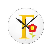 Letter F Initial Clock