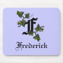Letter F monogram, personalize Mousepads