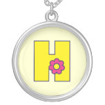 Letter H in Flores Yellow necklaces