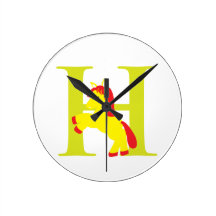 Letter H Initial Clock