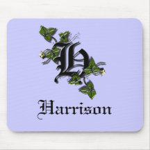 Letter H monogram, personalize Mouse Pad