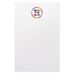Letter H Rainbow Custom Stationery