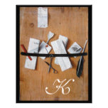 LETTER HOLDER IN WOOD MONOGRAM brown white black Personalized Letterhead
