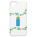 Letter I in Flores Blue Monogram
