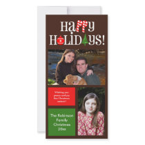 Letter Icons and Colour Blocks Holiday Photo Cards