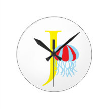 Letter J Initial Clock