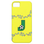 Letter J Monogram in Soccer Green