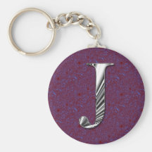 Letter J Monogram Key Chain