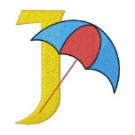 Letter J Umbrella Monogram Embroidered Shirt embroidered shirts