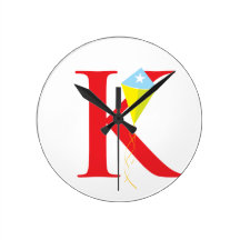 Letter K Initial Clock