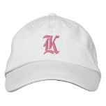 Letter K Monogram Embroidered Hat embroidered hats