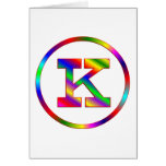 Letter K Rainbow Card