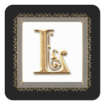 Letter L - Gold & Lace Classic Formal Wedding Seal