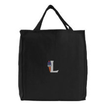 Letter L Ice Cream Monogram Embroidered Bag