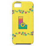 Letter L in Flores Rainbow Monogram