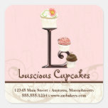 Letter L Monogram Cupcake Logo Business Stickers
