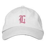 Letter L Monogram Embroidered Hat embroidered hats