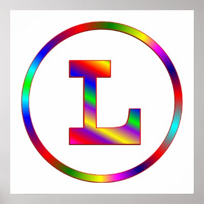 rainbow letter l