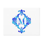 Letter M Blue postcards
