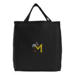Letter M Flamingo Monogram Embroidered Bag embroidered bags