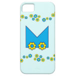 Letter M in Flores Blue Monogram