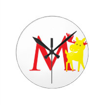 Letter M Initial Clock