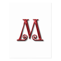 Letter M Monogram Post Card