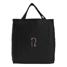 Letter N Flower Monogram Embroidered Bag