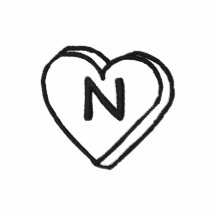 Letter N Heart Monogram Embroidered Shirt