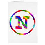 Letter N Rainbow Card