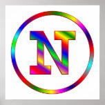 Letter N Rainbow posters