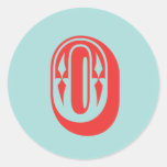 Letter O carnival style monogram initial favour stickers