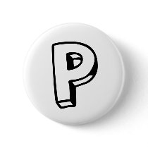 Letter P Pinback Buttons