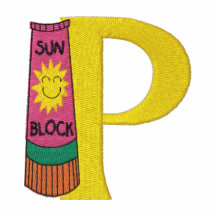 Letter P Sun Block Monogram Embroidered Shirt